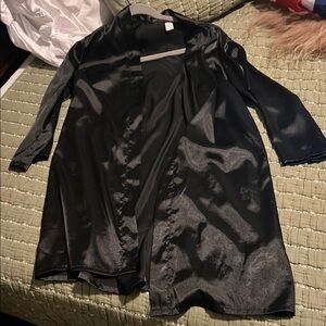 Elegant Black Satin Robe
